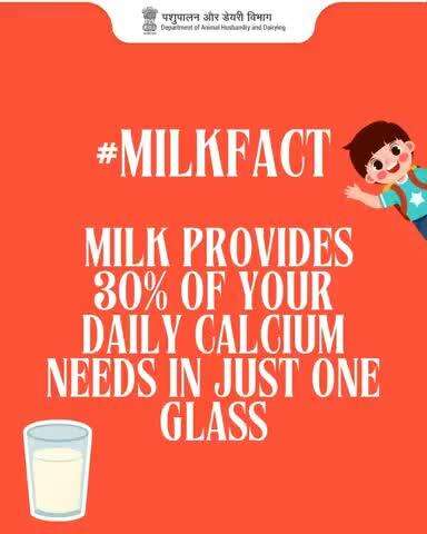 #MilkFact
Just one glass of milk gives you 30% of your daily calcium needs!
Strong bones, healthy teeth, and a better you — all in one sip. 
#CalciumPower #DailyMilkDose