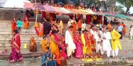 फतुहा: हनुमत प्राण प्रतिष्ठा के लिए कलश यात्रा फतुहा त्रिवेणी संगम पर पहुंची