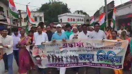 শালবনি: ভারতীয় সেনাবাহিনীদের প্রতি শ্রদ্ধা জানিয়ে শালবনি ব্লক তৃণমূল কংগ্রেসের উদ্যোগে মিছিল, উপস্থিত জেলা সভাপতি