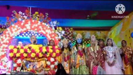 पथरगामा: पथरगामा कुरावा ग्राम में श्रीमद् भागवत कथा में राम विवाह और कृष्ण जन्मोत्सव मनाया गया