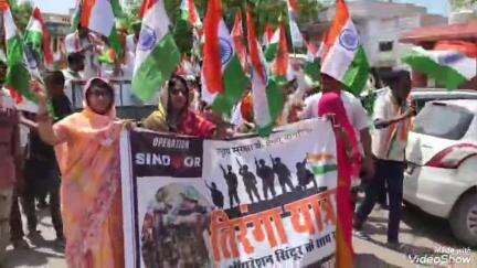 भीनमाल: भीनमाल में ऑपरेशन सिंदूर की सफलता पर निकाली गई तिरंगा यात्रा