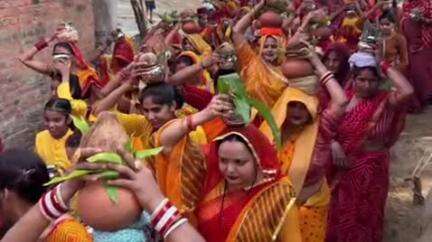 खागा: विजयीपुर में 151 कलश यात्रा के साथ शुरू हुई श्रीमद भागवत कथा, श्रीराम के मंदिर की हुई स्थापना, किशनपुर थाना क्षेत्र