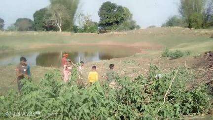 डिंडौरी: रैतवार गांव के तालाब में जल गंगा संवर्धन अभियान चलाया गया, ग्रामीणों ने किया श्रमदान