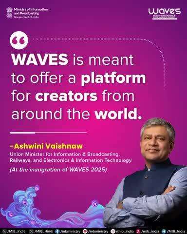 “#WAVES অসিনা মালেম শিনবা থুংবদা লৈরিবা ক্রীএতরশিংগীদমক প্লেৎফোর্ম অমা পীনবা পান্দম থম্মি।”

–#WAVES2025 হৌদোকপদা কেন্দ্রগী মন্ত্রী অশ্বিনি ভৈশ্নো