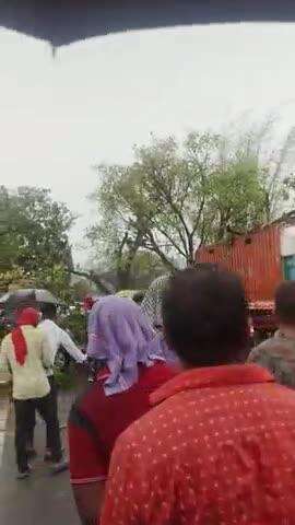 रोला में पेड़ गिर जाने से गाड़ी की हो गई पूरा क्षतिग्रस्त