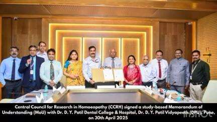 CCRH signed a study-based MoU with Dr. D.Y. Patil Dental College & Hospital, Dr. D.Y. Patil Vidyapeeth, Pune on 30.04.25