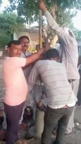 बेवर। मोटा रोड न्यू लकी विद्यालय के सामने तीन माह से खराब पड़ा था सरकारी हेड पंप स्थानीय लोगों ने कराया ठीक.............