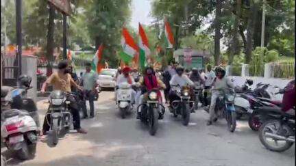 पांवटा साहिब: पांवटा साहिब में निकाली तिरंगा यात्रा, पांवटा साहिब के विधायक रहे मौजूद