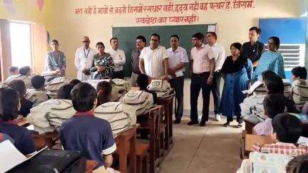 नांगल चौधरी: राज्य बाल अधिकार संरक्षण आयोग के सदस्यों ने राजकीय कस्तूरबा गांधी आवासीय बालिका विद्यालय, नियामतपुर मौरुंड का दौरा किया