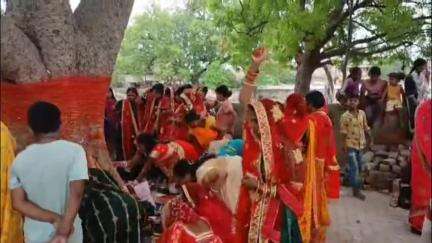 चेवाड़ा: प्रखंड क्षेत्र में महिलाओं ने पति की लंबी आयु के लिए की वट सावित्री की पूजा