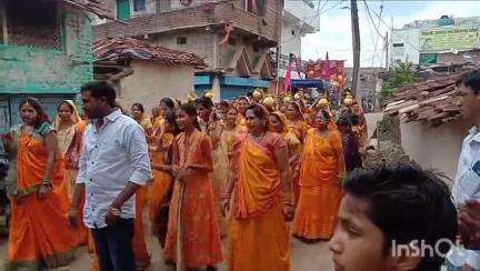 भैंसदेही: धामनगांव में संत गुलाब बाबा मूर्ति स्थापना को लेकर निकली कलश यात्रा