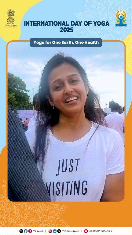 Neha’s soulful Yoga journey in Puducherry’s Yoga Mahotsav #IDY2025 #OneEarthOneHealth