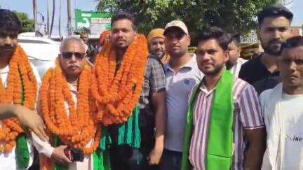पूरनपुर: घुघंचाई चौराहे पर भाकियू जिलाध्यक्ष का कार्यकर्ताओं ने किया स्वागत
