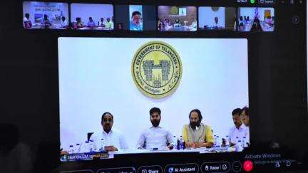 సిరిసిల్ల: రాష్ట్ర సచివాలయం కమాండ్ కంట్రోల్ సెంటర్ నుండి పలు అంశాలపై మంత్రులు కలెక్టర్ లతో సీఎం రేవంత్ రెడ్డి వీడియో  కాన్ఫరెన్స్