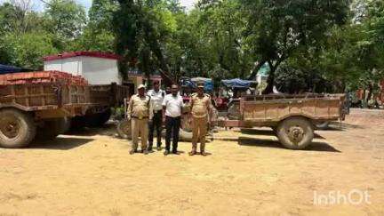 बहराइच: बहराइच जिले में यातायात पुलिस और आरटीओ विभाग ने ट्रैक्टर ट्राली पर की कार्रवाई, 6 वाहन किए सीज