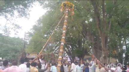పూతలపట్టు: చికూరుపల్లి గ్రామంలో నిర్వహించిన మహాభారత యజ్ఞంలో వైభవంగా అర్జునుని తపస్సు మాను కార్యక్రమం