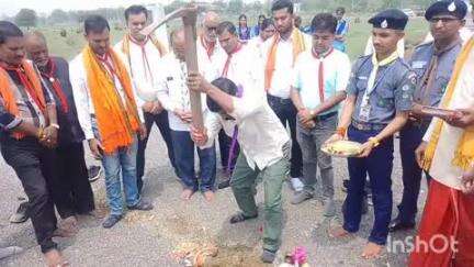 सिमगा: झीपन के स्काउट गाइड प्रशिक्षण केंद्र में आहता निर्माण के लिए किया गया भूमिपूजन