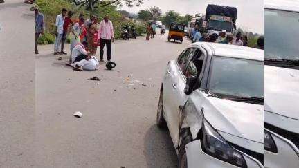సిర్పూర్ టి: కాగజ్ నగర్ పెద్దవాగు సమీపంలో ద్విచక్ర వాహనం, కారు ఢీ, ఒకరికి తీవ్ర గాయాలు, ఆసుపత్రికి తరలింపు