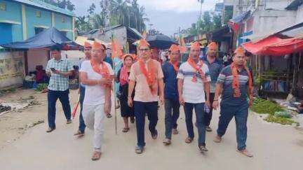লংথরাই ভ্যালি: মানিকপুর বাজারে বিজেপির বিক্ষোভ মিছিল অনুষ্ঠিত হয়