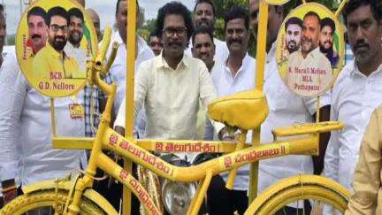 గంగాధర నెల్లూరు: టీడీపీ మహానాడులో ఆకర్షణగా జీడి నెల్లూరు ఎమ్మెల్యే థామస్ బుల్లెట్