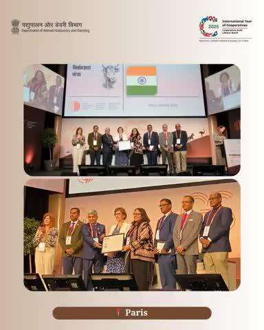 Smt. Alka Upadhyaya, Secretary, DAH&D,  received a Certificate of Recognition at the 92nd WOAH General Session in Paris for India’s efforts in Rinderpest virus destruction and designating ICAR-NIHSAD, Bhopal as a Category A Holding Facility