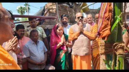 ଭଞ୍ଜନଗର: ଭଂଜନଗର କୟାଁ ବ୍ୟାଘ୍ରଦେବୀ ମନ୍ଦିର ଶୁଭସ୍ତମ୍ଭ ସ୍ଥାପନ, ଯୋଗଦେଲେ ବିଧାୟକ