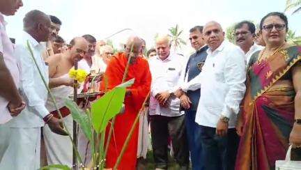 ಮದ್ದೂರು: ಕಾರ್ಕಹಳ್ಳಿ ಗೇಟ್ ಬಳಿ ರೋಟರಿ ಭಾರತೀನಗರ ಸೆಂಟ್ರಲ್ ನ ನೂತನ ಕಟ್ಟಡ ನಿರ್ಮಾಣಕ್ಕೆ ಭೂಮಿಪೂಜೆ, ಶಾಸಕ ಕೆಎಂ ಉದಯ್ ಭಾಗಿ