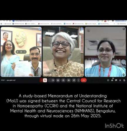 A study-based MoU was signed between the CCRH and the NIMHANS, Bengaluru, through virtual mode on 26th May 2025.