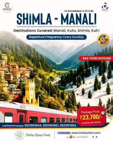 On IRCTC's 7N/8D Shimla-Manali tour package, peace and relaxation await you. Book now and bask in the allure of magnificent destinations. 
https://www.irctctourism.com/pacakage_description?packageCode=WAR018