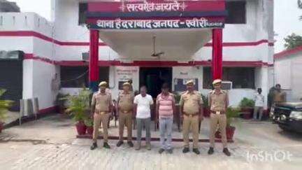 गोला गोकरणनाथ: थाना हैदराबाद पुलिस टीम ने बेलवा में वीर बाबा मंदिर पर मूर्तियां तोड़ने के मामले में 2 अभियुक्तों को किया गिरफ्तार