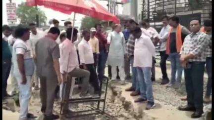 सागर: विधायक प्रदीप लारिया ने मकरोनिया चौराहा पुनर्विकास कार्यों का निरीक्षण किया