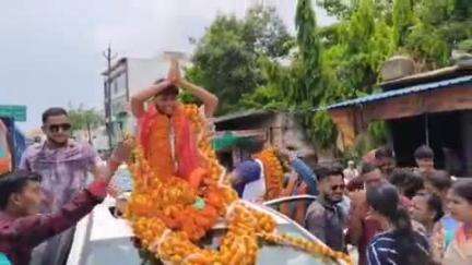 कोटा: छग की पहली राष्ट्रीय महिला पहलवान बनी सुभद्रा यादव का रतनपुर नगर आगमन पर महामाया चौक में भव्य स्वागत हुआ