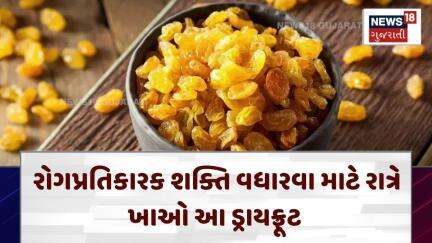 Lifestyle News | રોગપ્રતિકારક શક્તિ વધારવા માટે રાત્રે ખાઓ આ ડ્રાયફ્રૂટ | Gujarat | N18V