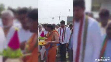 గజపతినగరం: కొటారుబిల్లి శ్రీ కనకదుర్గ మాత విగ్రహ ప్రతిష్ట మహోత్సవంలో పాల్గొని  పూజలు జరిపిన రాష్ట్ర మంత్రి కొండపల్లి శ్రీనివాస్