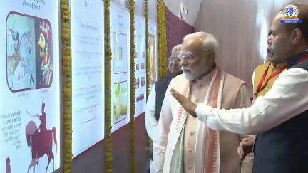 PM Narendra Modi visits Exhibition at Lokmata Devi Ahilyabai Mahila Shashaktikaran Mahasammelan in Bhopal