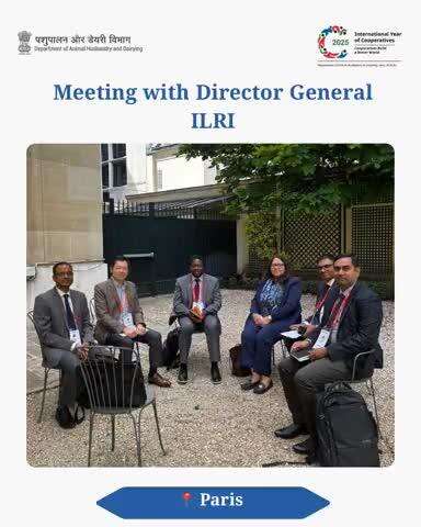 Smt. Alka Upadhyaya, Secretary, Department of Animal Husbandry & Dairying, GoI, held a sideline meeting with Professor Appolinaire Djikeng, Director General, ILRI, during the 92nd WOAH General Session in Paris.