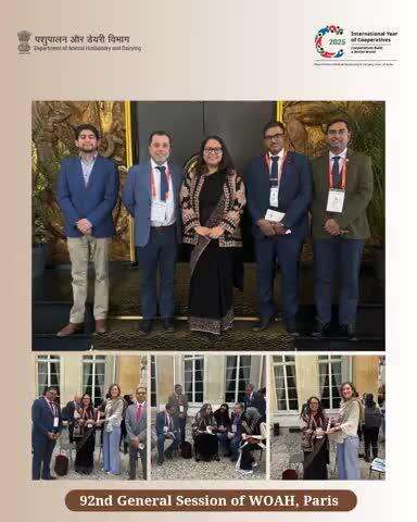 Smt. Alka Upadhyaya, Secretary, Department of Animal Husbandry & Dairying, GoI held sideline meetings with the Chief Veterinary Officers (CVOs) of New Zealand, Morocco, and Chile during the 92nd General Session of WOAH in Paris.