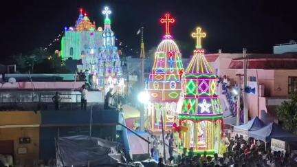 உளுந்தூர்பேட்டை: எறையூரில் அமைந்துள்ள பழமை வாய்ந்த புனித ஜெபமாலை அன்னை தேவாலயத்தின் 155ஆவது பெருவிழா தேர் பவனி