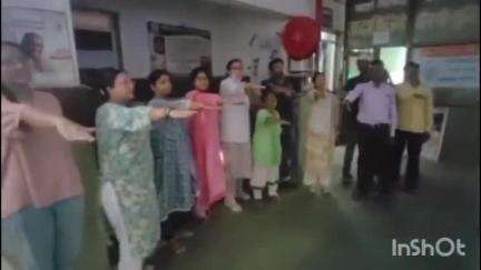 कटनी नगर: कटनी जिला अस्पताल में विश्व तंबाकू निषेध दिवस पर डॉक्टरों और कर्मचारियों को दिलाई गई शपथ