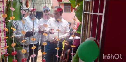मसलिया: दुमदुमि गांव में मनरेगा के तहत बने आंगनवाड़ी भवन का बीडीओ ने किया उद्घाटन