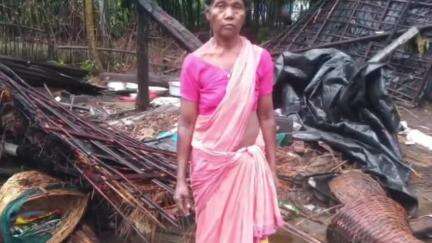 কুমারগ্রাম: রায়ডাক চা-বাগানে তিনটি ঘর ভেঙে গুঁড়িয়ে দিল বুনো হাতির দল