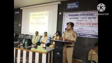 রায়গঞ্জ: রায়গঞ্জ বিশ্ববিদ্যালয়ের প্রিয়রঞ্জন দাসমুন্সি মেমোরিয়াল হলে এ্যন্টি ট্যাবাকো ডে উদযাপন করলো NCC র ক্যাডেটসরা