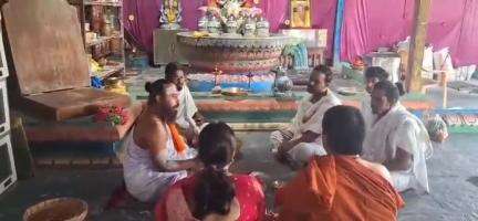 సంగారెడ్డి: జ్యోతిర్వాస్తు విద్యాపీఠంలో సరస్వతి పుష్కరాల సంపూర్ణం కోసం మన్యుసూక్త పారాయణ కార్యక్రమం