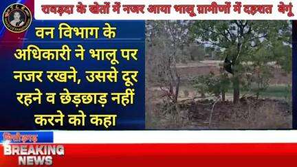 रावड़दा के खेतों में नजर आया भालू ग्रामीणों में दहशत।
बेगूं उपखंड क्षेत्र की ग्राम पंचायत रावड़दा में शनिवार दोपहर दिन म