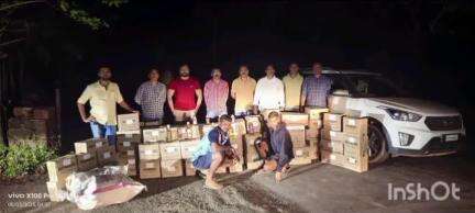 लांजा: कोर्ले बौद्धवाडी फाटा येथे क्रेटा कारमध्ये पकडली गोवा बनावटीची दारू; कारसह २२ लाख २१ हजार ४४० रुपयांचा मुद्देमाल जप्त