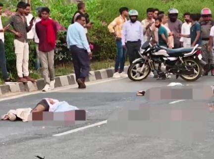 पिंड्रा: बड़ागांव के सातोमहुआ में हुआ दर्दनाक हादसा, ट्रक ने बाइक चालक और सवार को कुचला, हुई मौत