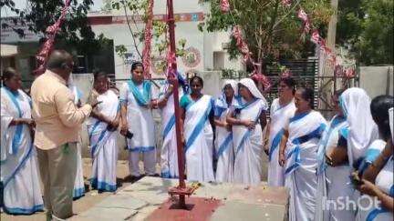 పాణ్యం: కల్లూరు మండలం ముజఫర్ నగర్ లో CITU జెండా ఆవిష్కరణ చేసిన, CITU నగర కార్యదర్శి H,సాయిబాబా
