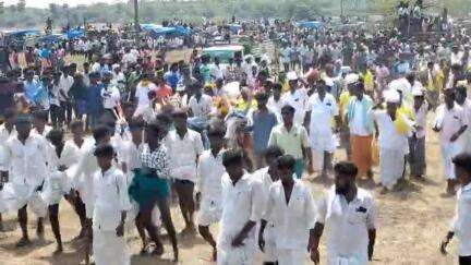 சிங்கம்புனரி: கட்டுக்குடிபட்டியில் சித்திரை பொங்கல் விழாவை ஒட்டி மஞ்சுவிரட்டு- 300க்கும் மேற்பட்ட காளைகள் பங்கேற்பு