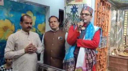 श्री सिद्ध हनुमान मंदिर सक्ती की 103 वीं महाआरती में पंडित राजेश तिवारी हुए शामिल