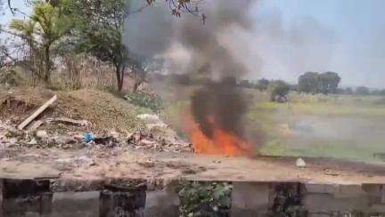 ಬೆಳಗಾವಿ: ತುರುಮುರಿ ತ್ಯಾಜ್ಯ ವಿಲೇವಾರಿ ಘಟಕದ ಪಕ್ಕದಲ್ಲಿ ಏಕಾಏಕಿ ಬೆಂಕಿ